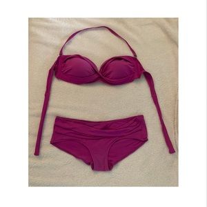 Sunseeker two piece halter top purple swimwear US size 10